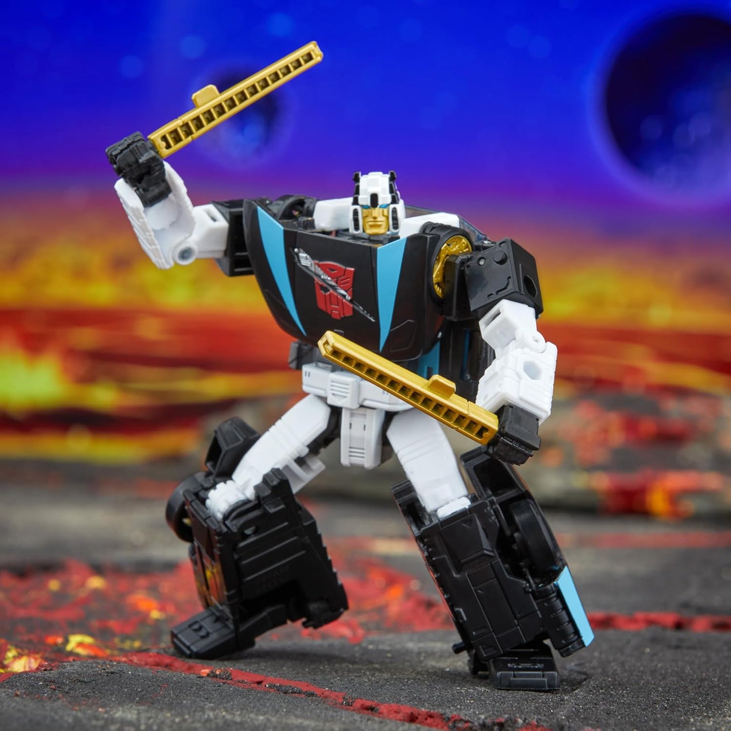 Figura de ação Wheeljack da classe Deluxe de Transformers Legacy do universo Armada