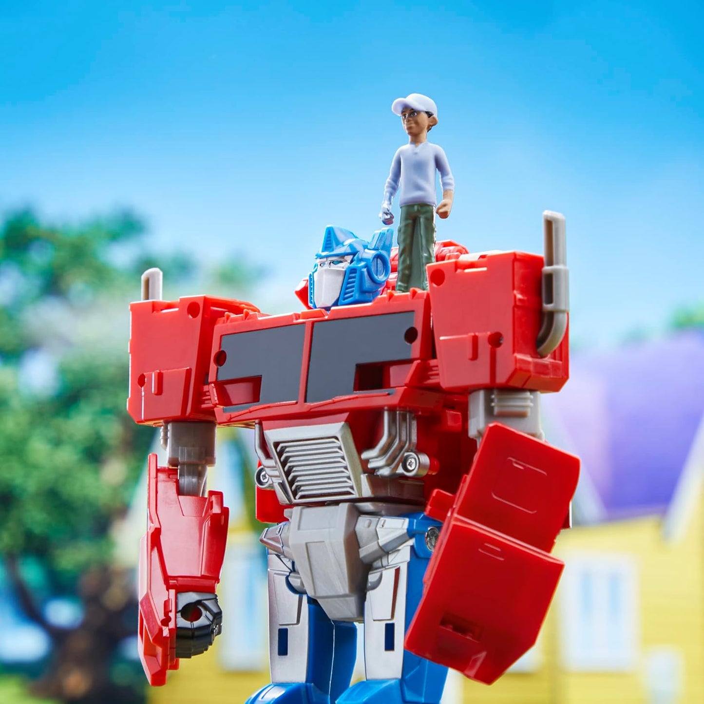 Transformers F7663 Toys EarthSpark Spin Changer, Multicolorido, Figura de Acção Optimus Prime de 20 cm com Figura Robby Malto de 5 cm, para maiores de 6 anos