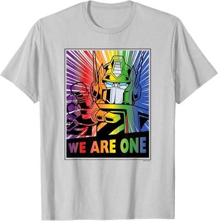 T-shirt Transformers Pride Rainbow Optimus Prime We Are One