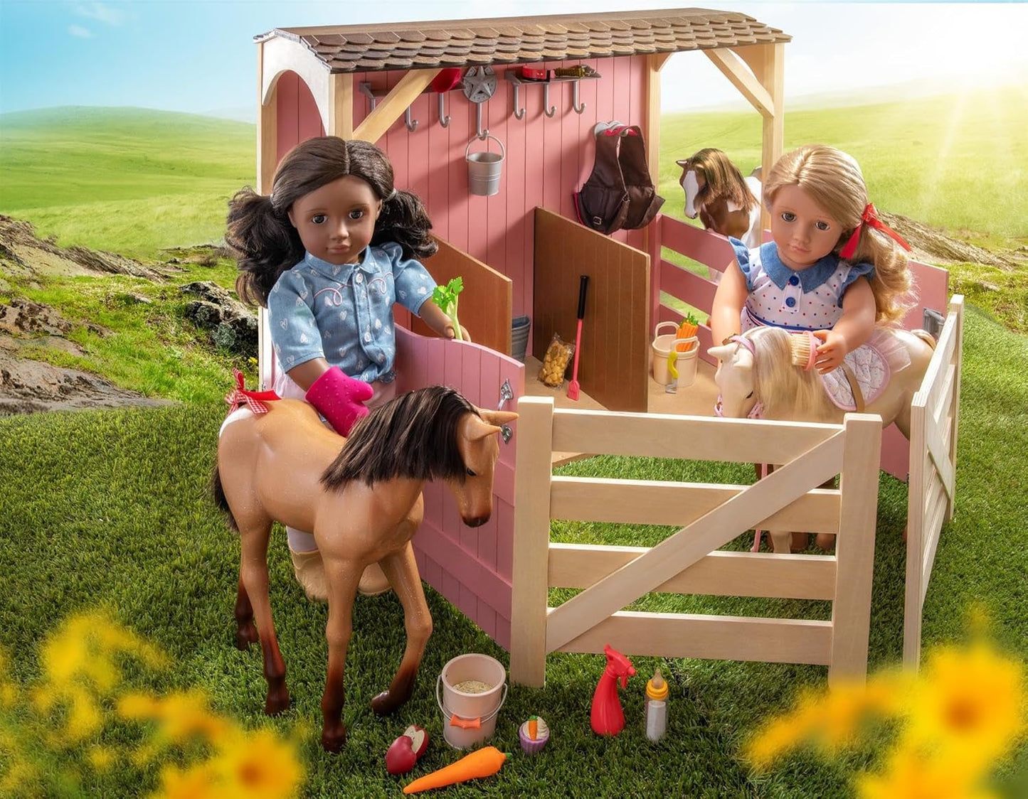 A nossa geração Palomino Party Foal – Boneca de cavalo bebé de 30 cm com guloseimas temáticas de aniversário – Inclui conjunto de acessórios de 5 peças