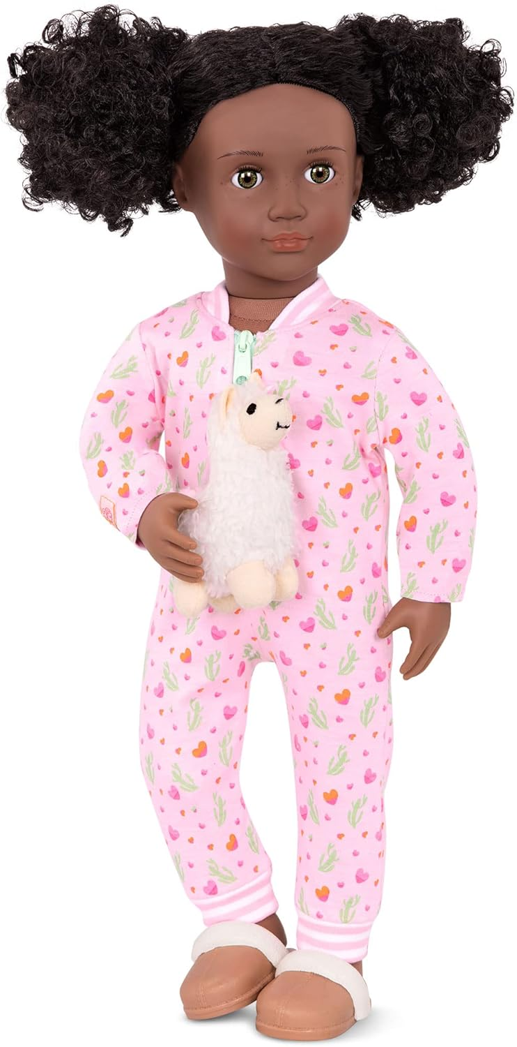 Conjunto de pijamas de lhama com peluche para bonecas de 45 cm - Conjunto de 3 peças