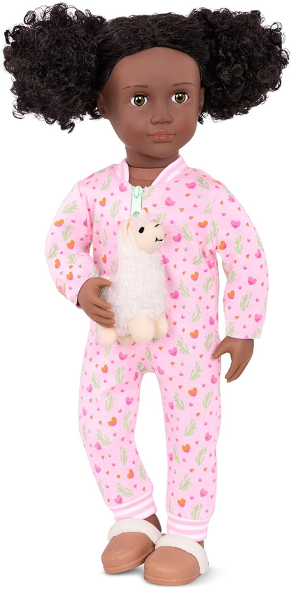 Conjunto de pijamas de lhama com peluche para bonecas de 45 cm - Conjunto de 3 peças