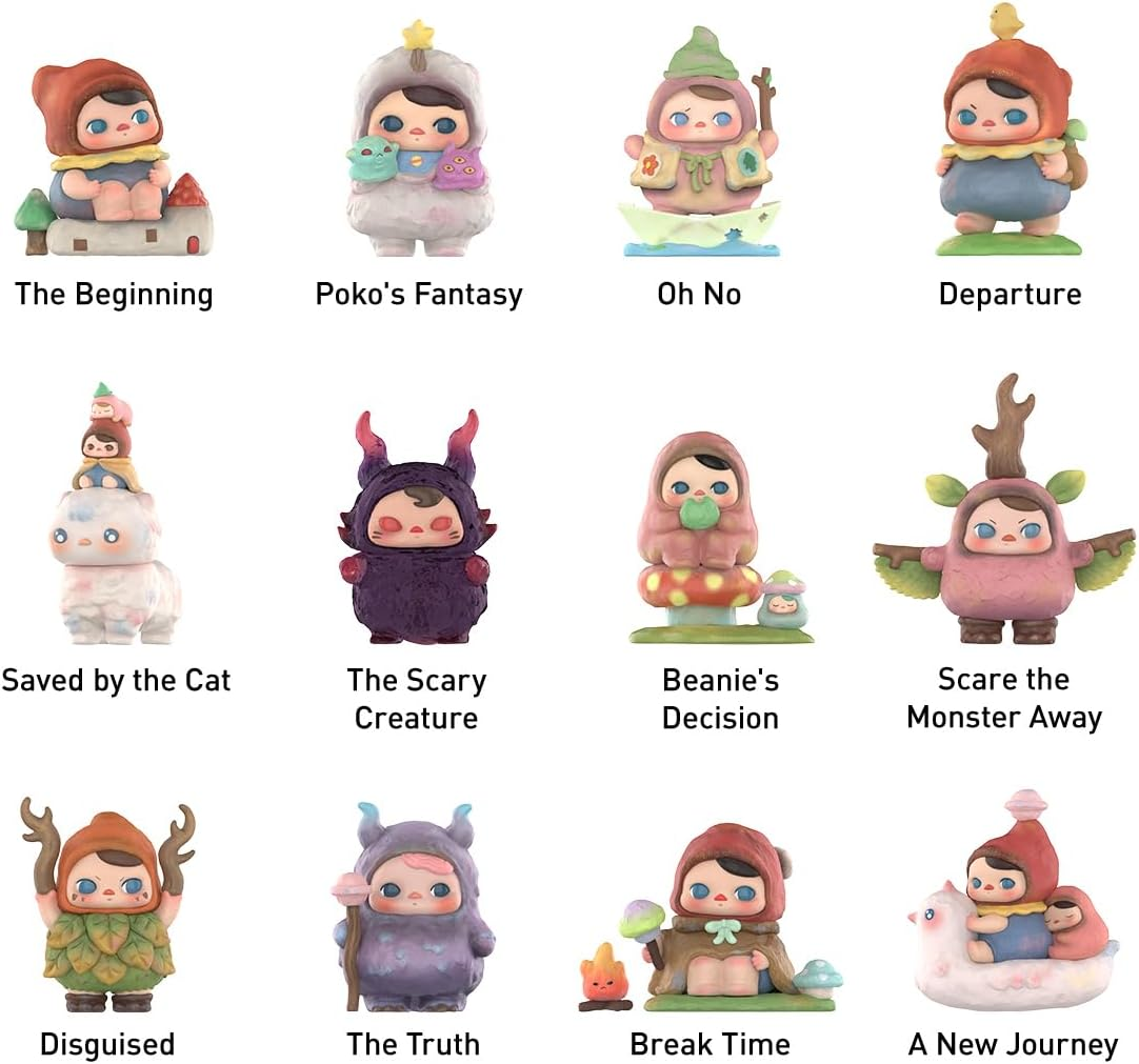 POP MART PUCKY Poko's Adventure Series Figuras 1 Caixa Design Premium Presentes para Mulheres Fãs-Favorito Colecionável Chic Art Toy Figura de Ação