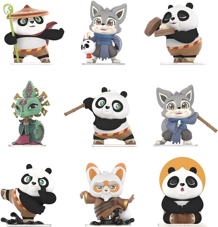 POP MART Universal Kung Fu Panda Série 3 Caixas 2,5 polegadas Personagem Articulado Design Premium presentes para mulheres Caixa surpresa favorita dos fãs Brinquedo colecionável Figura de ação de brinquedo de arte