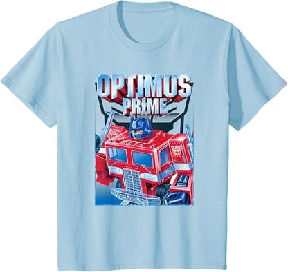 T-shirt Transformers Optimus Prime Retro Cube Hero Pose