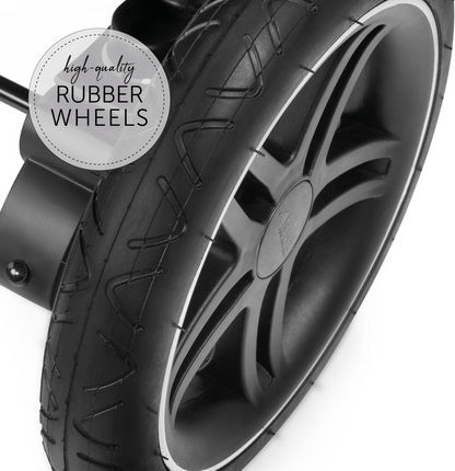 hauck Uptown Duo, Preto - Carrinho de bebé duplo lado a lado com capa de chuva, rodas de borracha e suporte para copos, totalmente reclinável desde o nascimento até aos 15 kg cada criança, 77 cm de largura, dobrável compacto, cesto de arrumação XL