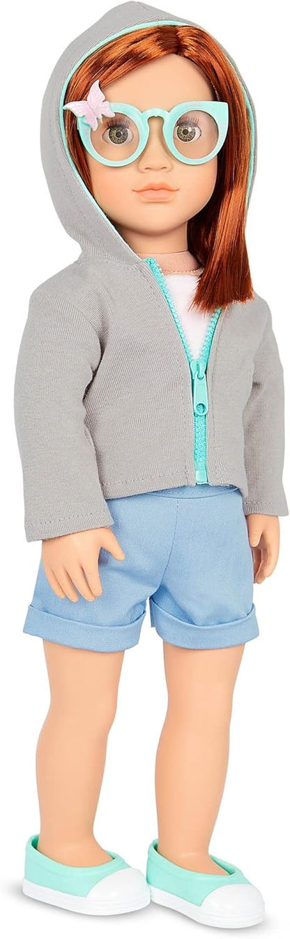 Our Generation – Boneca de 45 cm Butterfly Fashion Starter – Cabelo ruivo abaixo dos ombros e olhos verdes – 3 roupas e acessórios de estilo em caixa de oferta – Cambi