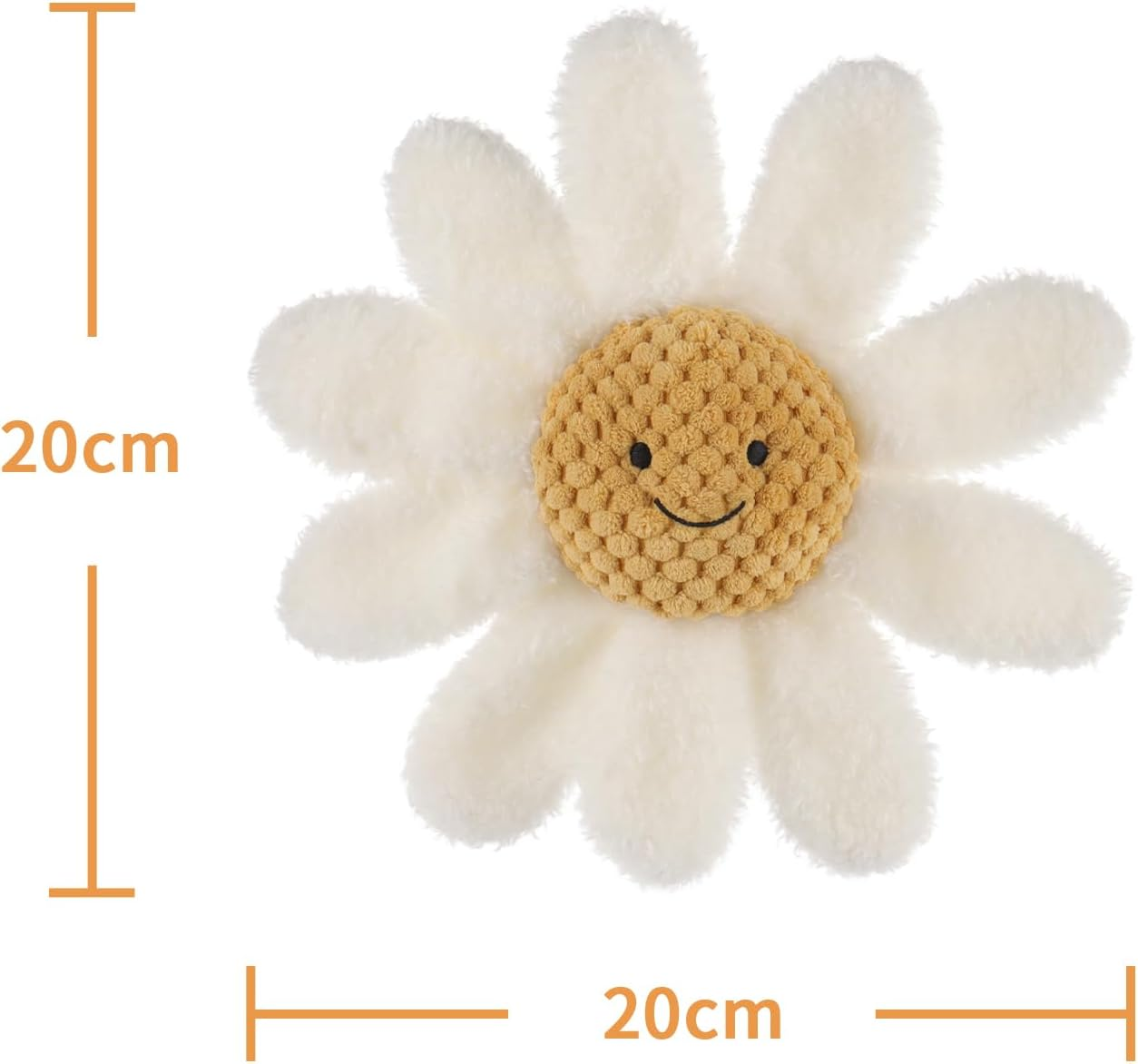 Chocalho de cordeiro damasco margarida chocalho macio para bebés para meninos e meninas, brinquedo de peluche adorável chocalho de peluche para recém-nascidos, 0-3 meses, 0-6 meses e acima, 7,9 polegadas (branco)