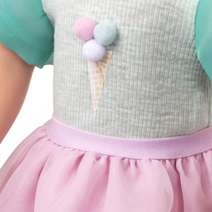Nossa Geração – Roupas de boneca de 18 polegadas – Roupa de sorvete – Acessórios para patins – Brincadeira de faz de conta para maiores de 3 anos – Scoopalicious