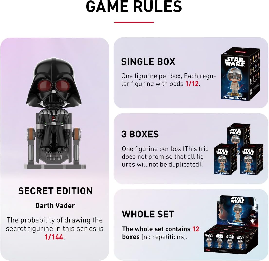 POP MART Star Wars Bobblehead Series Bonecos Conjunto Completo Articulado Personagem Design Premium Presentes para Mulheres Brinquedo de Arte Colecionável Favorito dos Fãs