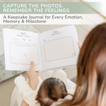 Livro de Memórias para Bebés Tiny Trees® - Diário do Meu Primeiro Ano - 51 Páginas - Presente para o Chá de Bebé - Diário para Grávidas, Pais e Famílias | Marcos e Celebrações Mensais