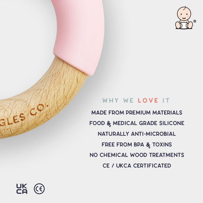 Little Giggles Co.® Conjunto de Brinquedos para Bebé – Inclui chocalho sensorial, anel de dentição calmante e panos grandes de musselina macia 100% algodão. Essenciais para recém-nascidos e ideia perfeita de presente para chá de bebé.