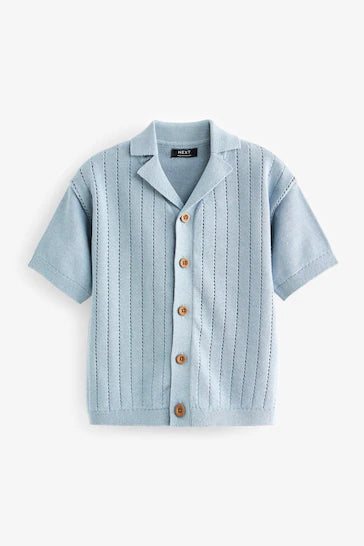 |Boy| Camisa Pólo De Manga Curta Com Botões - Azul (3 Meses - 7 Anos)