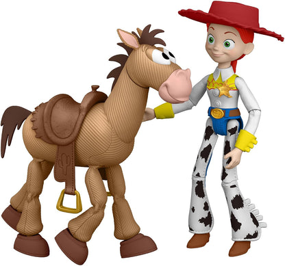 Mattel Disney e Pixar Toy Story 5 – Jessie e Bala no Alvo | Conjunto com 2 Bonecos de Ação (Escala de Brincar / 18 cm), Articulados, Chapéu de Cowboy Removível – JKV21