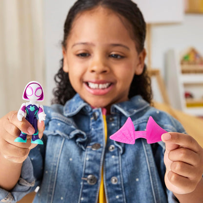 Conjunto de Aventuras de Lançamento de Teias do Homem-Aranha e seus Incríveis Amigos da Marvel, Figuras de Ação do Homem-Aranha, Verde