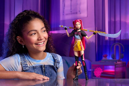Mattel Boneca Fashion KPop Demon Hunters HUNTR/X Mira | Com o visual da performance "How It’s Done" e acessório de espada, inspirada no filme, JRN36