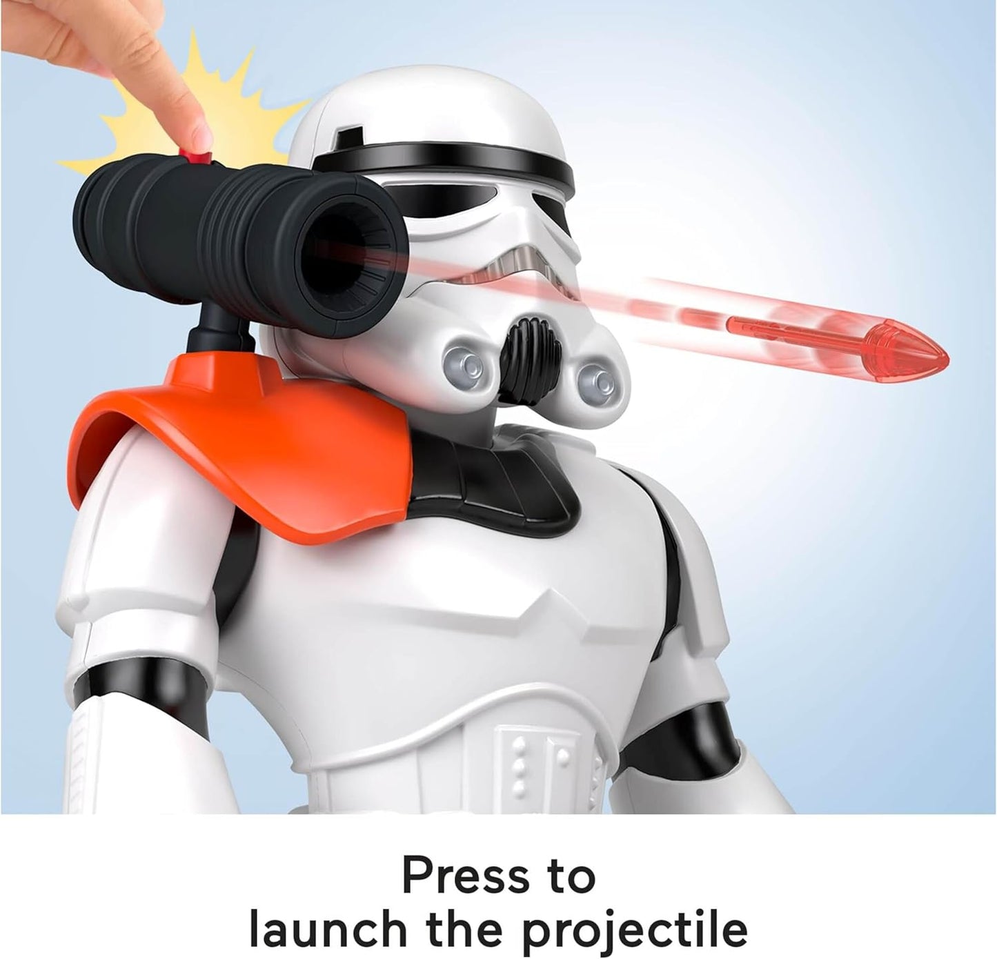 Figura de brinquedo Fisher-Price Imaginext STAR WARS Stormtrooper XXL, personagem articulado com mais de 40 cm de altura e lançador, para crianças a partir de 3 anos, HXG53