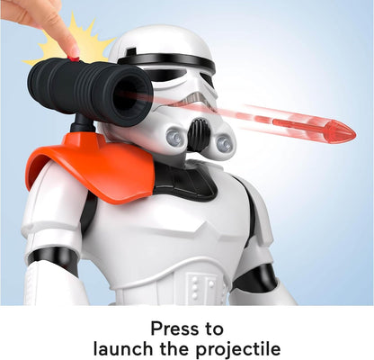 Figura de brinquedo Fisher-Price Imaginext STAR WARS Stormtrooper XXL, personagem articulado com mais de 40 cm de altura e lançador, para crianças a partir de 3 anos, HXG53