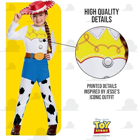 DISGUISE  Fantasia oficial clássica oficial da Disney Jessie Toy Story para crianças, roupa de fantasia de cowgirl Toy Story Jessie Cow Girl Outfit, fantasias do Dia Mundial do Livro para meninas