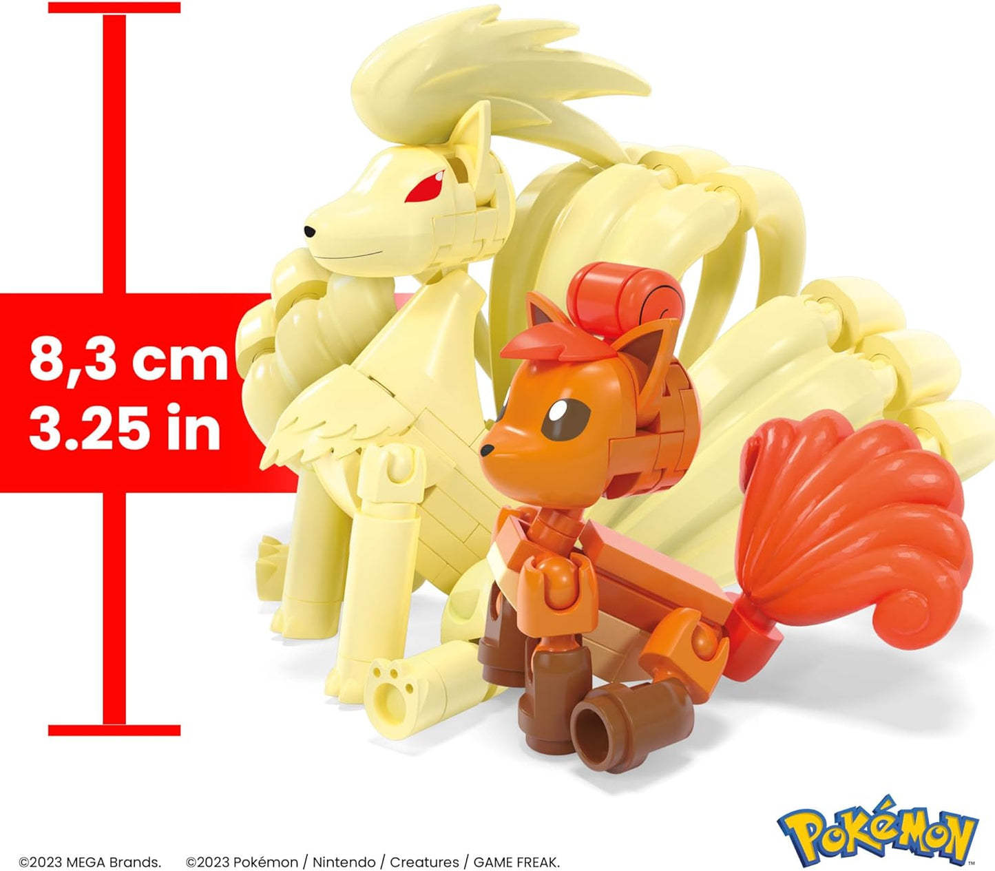 MEGA Conjunto de construção de bonecos de ação Pokémon, Eevee com 323 peças e estilo pixel retrô, para decoração de mesa ou parede, brinquedo de construção e exibição para colecionadores, HTH78