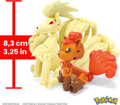 MEGA Conjunto de construção de bonecos de ação Pokémon, Eevee com 323 peças e estilo pixel retrô, para decoração de mesa ou parede, brinquedo de construção e exibição para colecionadores, HTH78