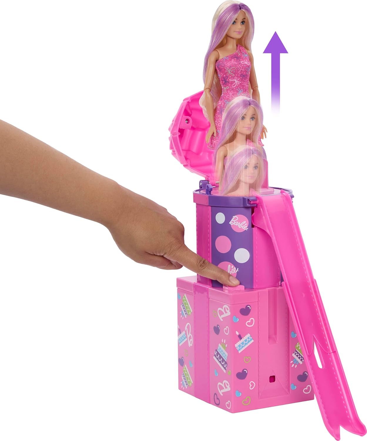 Barbie Rise & Surprise: Boneca e Acessórios, Série Aniversário do Pet com 12 Surpresas, Incluindo Atividade Deslizante e de Mudança de Cor (Modelos Podem Variar), JKF66