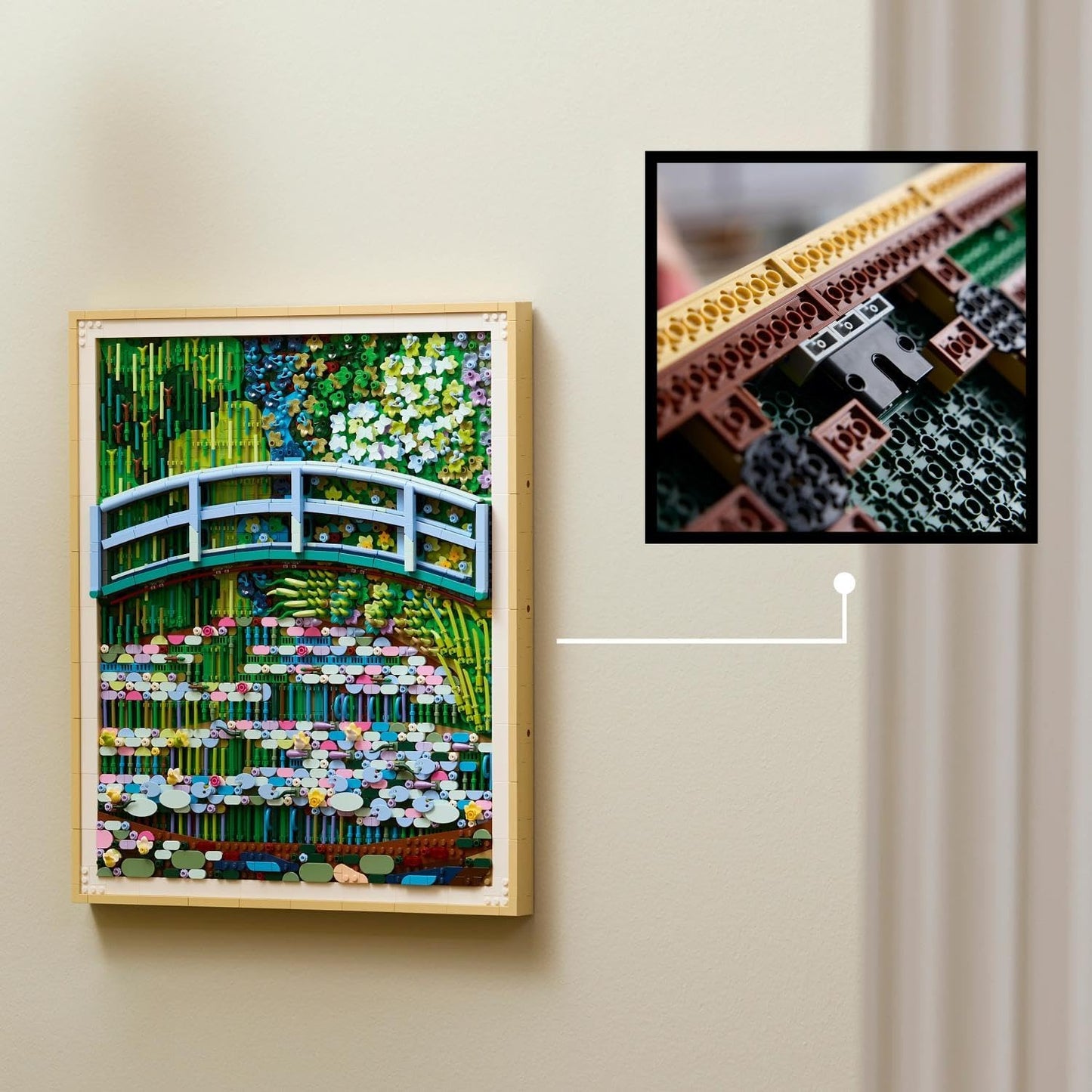 LEGO Art Claude Monet – Ponte sobre um Lago de Lírios-d'água - Arte de Parede 3D para Decoração de Casa - Kit de Modelo Impressionista para Adultos - Ideia de Presente DIY - 31220