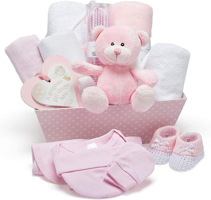 Cesta para Bebê Menino – Conjunto de 17 peças para recém-nascido com pelúcia | Ideal para chás de bebê, revelação de gênero e presente de batizado