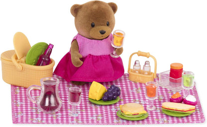 Li'l Woodzeez WZ6705Z Dinossauro, animais Li’l Woodzeez – Conjunto de beliche de 18 peças com móveis e acessórios de quarto – Brinquedos em miniatura e conjuntos de jogos para crianças a partir de 3 anos, Azul, Klein