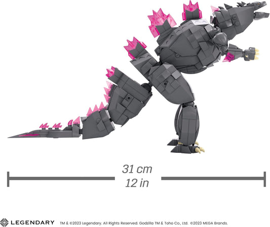 Mega Conjunto de Montar Godzilla x Kong: O Novo Império, Boneco de Ação do Godzilla com 543 Peças e Acessórios, Brinquedo para Montar e Exibir para Colecionadores Adultos, HTR78