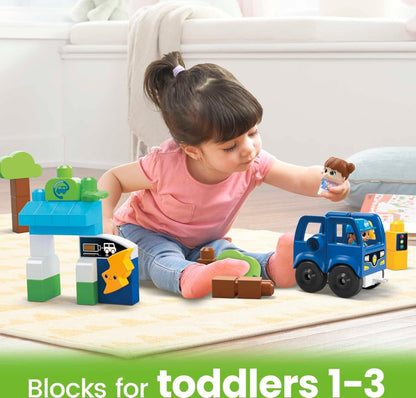 MEGA BLOKS Blocos de construção infantis Fisher-Price, classificação e reciclagem de cidade verde