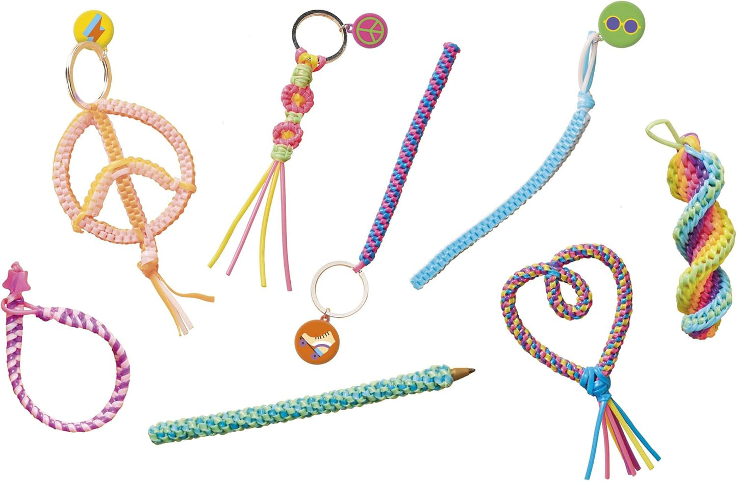 Janod - Scoubidous to Create - 50 fios de 90cm - Entre 11 e 14 Criações - Kit Lazer Criativo Infantil - Faça Você Mesmo - Desenvolvimento Criatividade e Concentração - A partir dos 7 anos - J09160