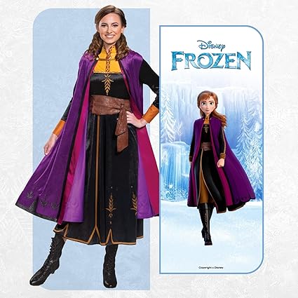 DISGUISE Fantasia oficial premium clássica da Disney Frozen 2 Anna viajando, vestido de princesa para adultos tamanho M