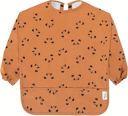 Yum Yum's Babador de silicone para desmame da Baby - Impermeável, fácil de limpar e confortável - Babador de manga comprida para bebês de 6 a 12 meses - Avental multifuncional para alimentação sem sujeira.