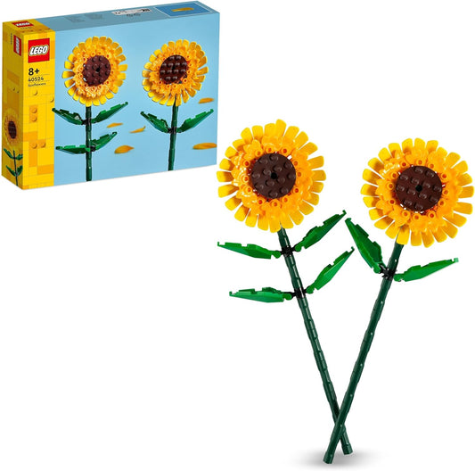 LEGO Girassóis Creator, kit de construção de flores artificiais para crianças a partir de 8 anos, exibição como acessório de quarto ou buquê floral para decoração de casa, presente para meninas, meninos e adolescentes 40524