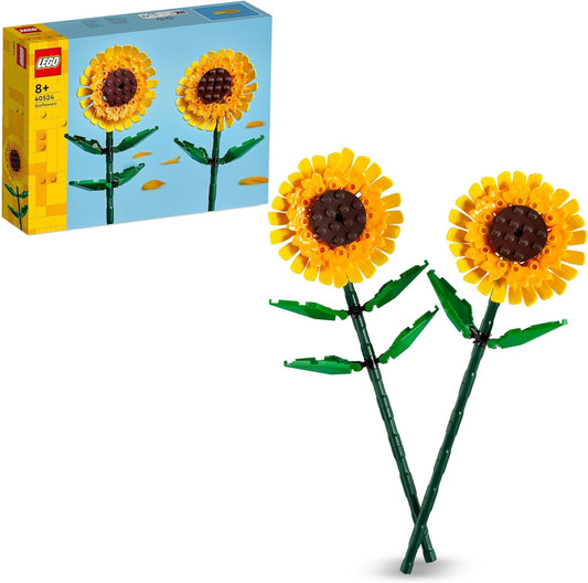 LEGO Girasoles Creator, kit de construcción de flores artificiales para niños a partir de 8 años, expositor como accesorio de dormitorio o ramo floral para decoración del hogar, regalo para niñas, niños y adolescentes 40524