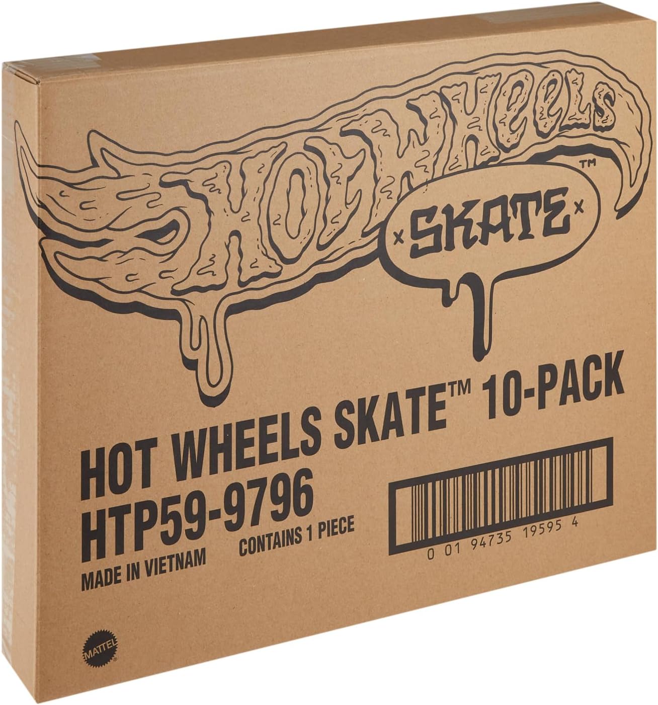 Hot Wheels Skate Fingerboards 10-Pack, conjunto de 10 skates de dedo com 5 pares de tênis de skate removíveis com gráficos com tema Hot Wheels, HTP59