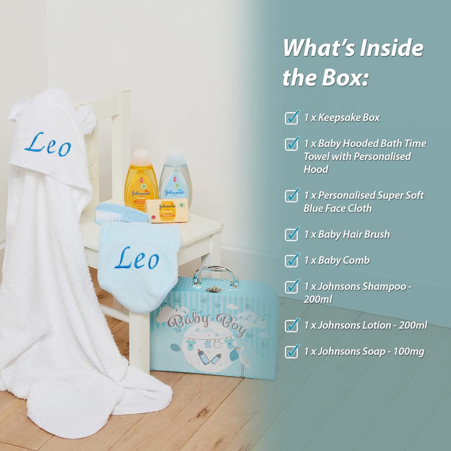 Conjunto de presentes personalizados para bebês: presentes personalizados para bebês, conjunto de banho para bebês, presentes personalizados para recém-nascidos, itens essenciais para recém-nascidos