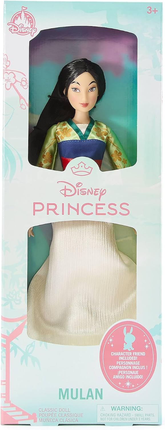 Disney Boneca Clássica Oficial Store da Mulan para Crianças, 30 cm, Totalmente Articulada, com Traje Elegante e Amigo Surpresa — Indicada para Maiores de 3 Anos