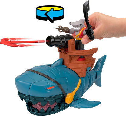 Fisher-Price Imaginext Tubarão Pirata vs Crocodilo: Brinquedo com Ação de Andar e Mordida, 2 Figuras de Ação e 6 Acessórios, JNB04