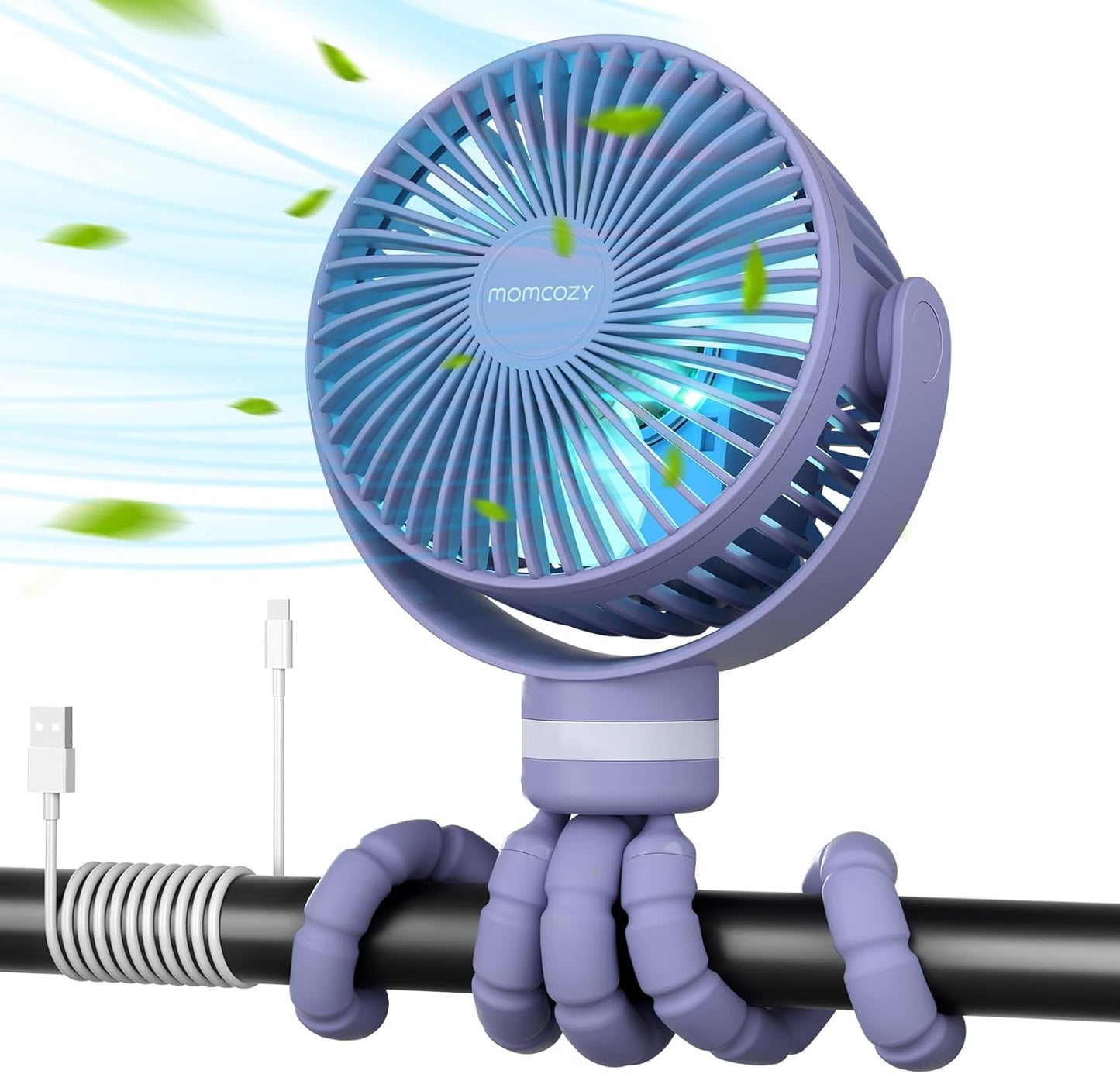Momcozy Ventilador portátil para carrinho de bebê, 8000mAh, bateria ultralonga de 27 horas