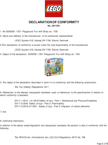 LEGO Diversão no playground Bluey com Bluey e Chloe - Brinquedo para meninas e meninos a partir de 4 anos - inclui 2 minifiguras, um balanço rosa funcional, escorregador, estrutura de escalada e 3 plantas - Presente.