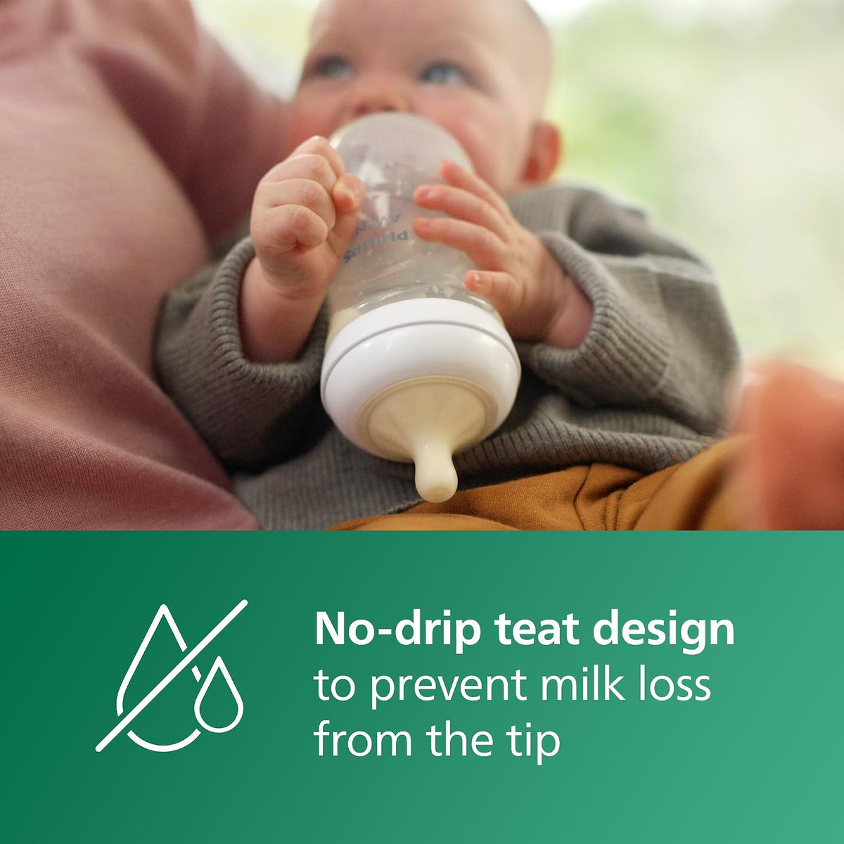 Philips Mamadeiras de vidro Avent Natural Response, 240 ml, com bicos de fluxo médio (fluxo 3), pacote com 2 unidades, SCY933/02