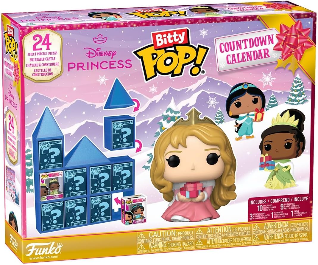 Funko Bitty Pop! Calendário de Contagem Regressiva Princesas Disney - Princesas Disney - Calendário do Advento - 24 Dias de Surpresa - Mini Figuras de Vinil Colecionáveis - Caixa Misteriosa - Ideia de Presente - Natal