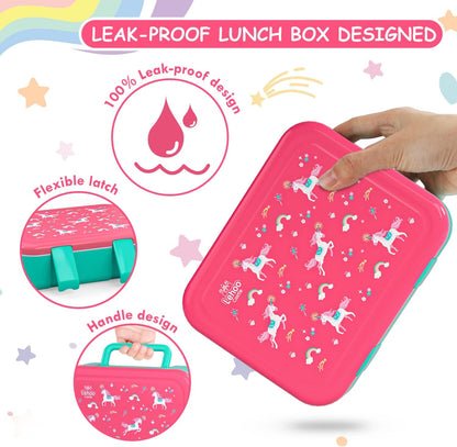Lehoo Castle Lancheira infantil Bento, lancheira com 5 compartimentos, recipientes de almoço de 1,25L com pote de molho, colher e garfo para meninos e meninas, escola, à prova de vazamentos, sem BPA (dinossauro)
