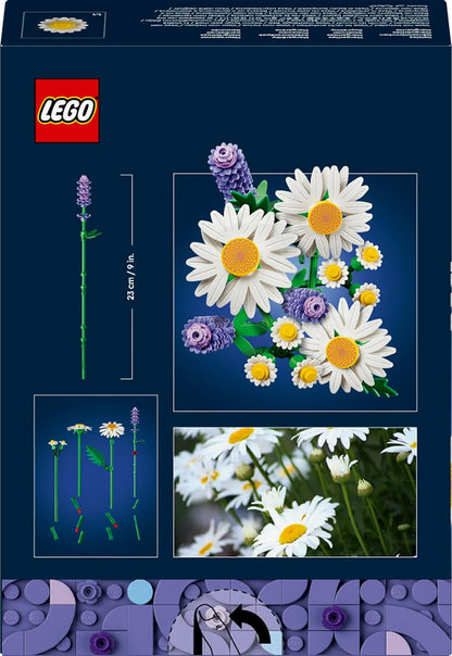 LEGO Botanicals Margaridas - Buquê de Flores Artificiais - Presente para o Dia das Mães, incluindo Margaridas e Lavanda Artificiais - Decoração DIY para Quarto - Kit de Artesanato para Meninas a partir de 9 Anos e Amantes de Flores Adultos - 11508