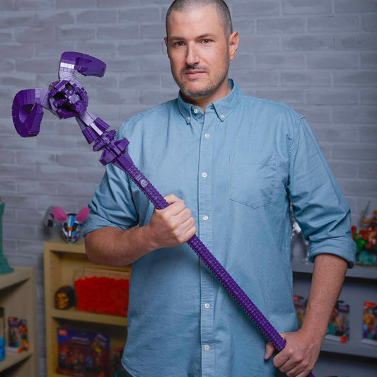 MEGA Masters of the Universe Havoc Staff MOTU Conjunto de construção de brinquedos para colecionadores de fãs adultos, 40,5 polegadas de comprimento, 741 peças, para meninos e meninas, maiores de 10 anos -