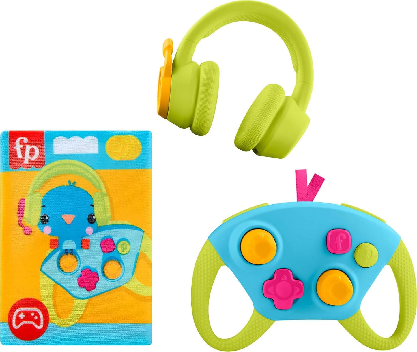 Fisher-Price Brinquedos para Recém-Nascidos Level-Up Little Gamer - Conjunto de Presente, Chocalho, Mordedor e Atividades com Textura para Bebês a partir de 3 Meses, HYR57