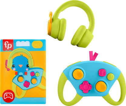 Fisher-Price Brinquedos para Recém-Nascidos Level-Up Little Gamer - Conjunto de Presente, Chocalho, Mordedor e Atividades com Textura para Bebês a partir de 3 Meses, HYR57