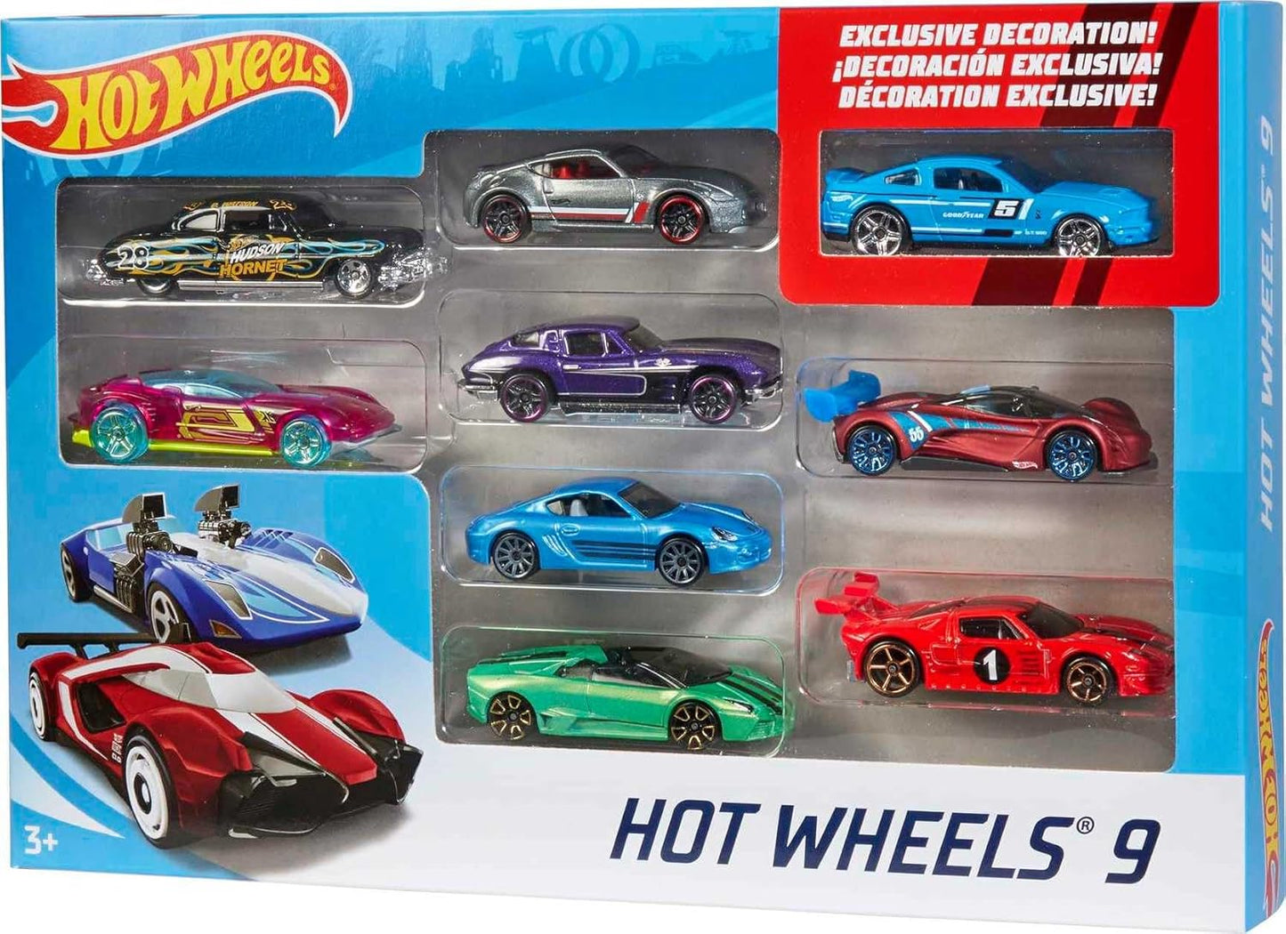 Hot Wheels Pacote de Presente com 9 Carrinhos (Modelos Podem Variar)